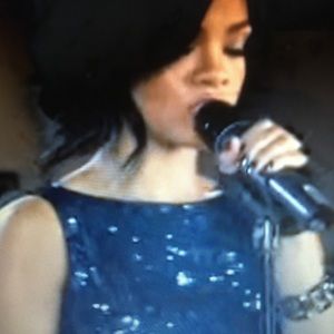 Stunning ❤️blue sequins top maxi skirt+